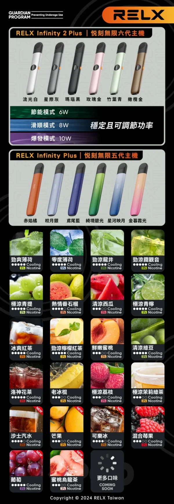【Relx6代煙彈】通用4\5\6電子主機|3顆裝、26款口味